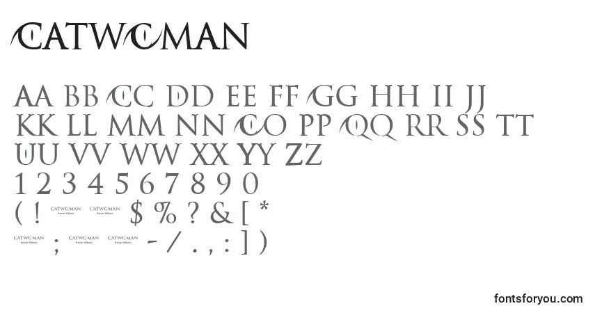 Schriftart CATWOMAN (122996) – Alphabet, Zahlen, spezielle Symbole