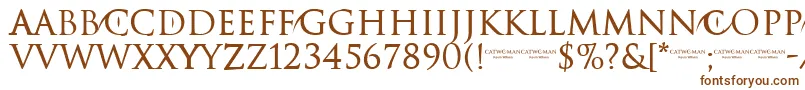CATWOMAN-Schriftart – Braune Schriften auf weißem Hintergrund