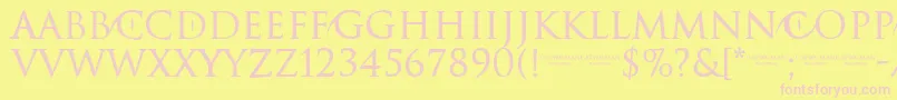 CATWOMAN-fontti – vaaleanpunaiset fontit keltaisella taustalla