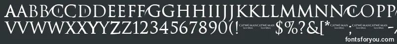 CATWOMAN-fontti – valkoiset fontit mustalla taustalla