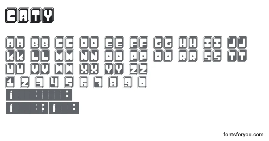 Czcionka Caty – alfabet, cyfry, specjalne znaki