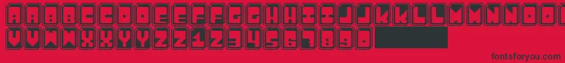 フォントcaty – 赤い背景に黒い文字