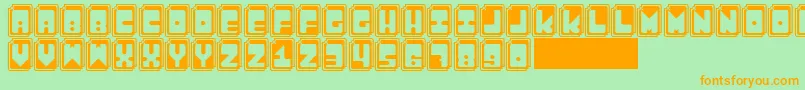 caty Font – Orange Fonts on Green Background