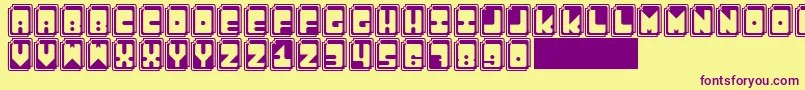 caty Font – Purple Fonts on Yellow Background