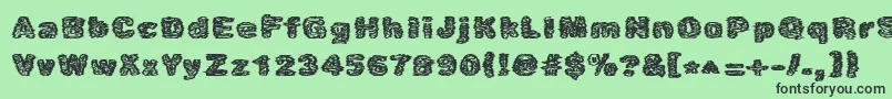 Caustic Font – Black Fonts on Green Background