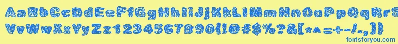 Caustic Font – Blue Fonts on Yellow Background