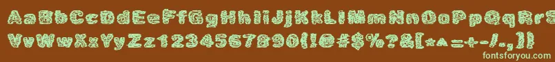Caustic Font – Green Fonts on Brown Background