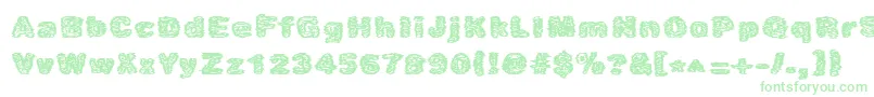 Caustic Font – Green Fonts on White Background