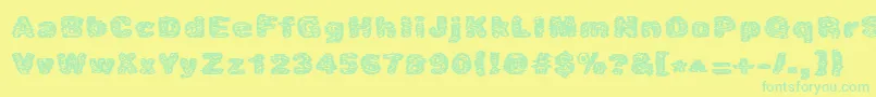 Caustic Font – Green Fonts on Yellow Background