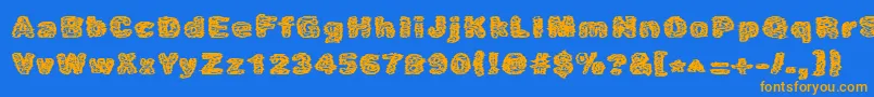 Caustic Font – Orange Fonts on Blue Background