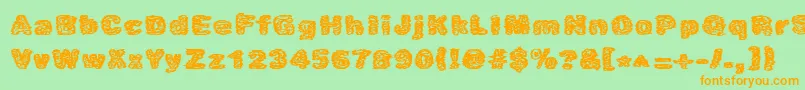 Caustic Font – Orange Fonts on Green Background