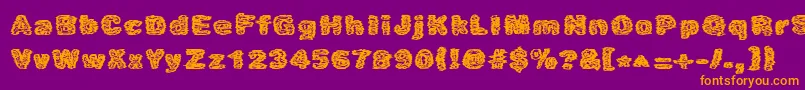 Caustic Font – Orange Fonts on Purple Background