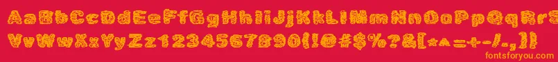 Caustic Font – Orange Fonts on Red Background