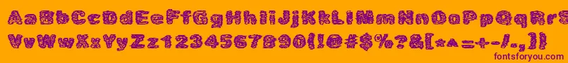 Caustic Font – Purple Fonts on Orange Background