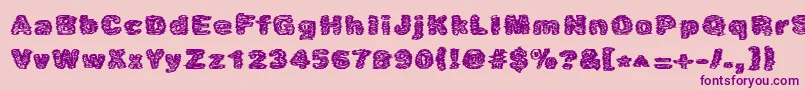 Caustic Font – Purple Fonts on Pink Background