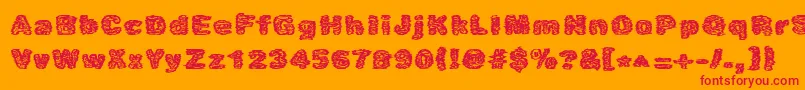 Caustic Font – Red Fonts on Orange Background