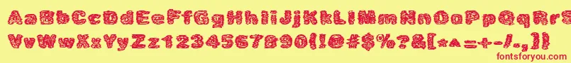 Caustic Font – Red Fonts on Yellow Background