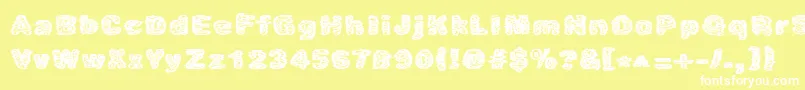 Caustic Font – White Fonts on Yellow Background