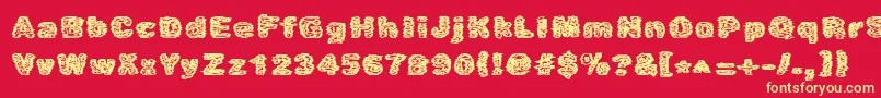 Caustic Font – Yellow Fonts on Red Background