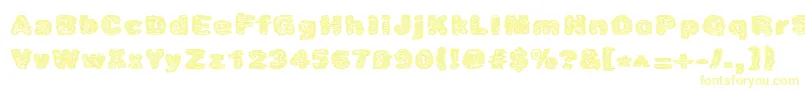 Caustic Font – Yellow Fonts on White Background