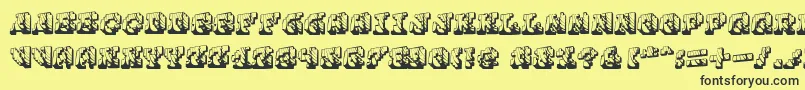 Cauterise Font – Black Fonts on Yellow Background