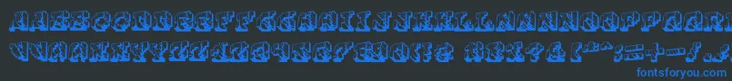 Cauterise Font – Blue Fonts on Black Background