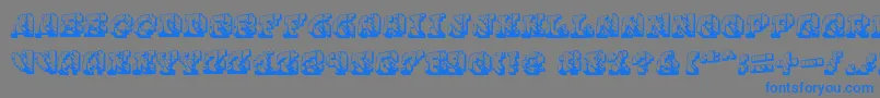 Cauterise Font – Blue Fonts on Gray Background
