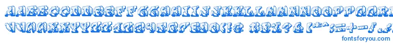 Cauterise Font – Blue Fonts on White Background
