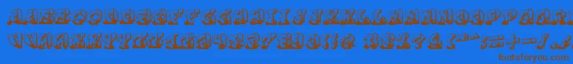 Cauterise Font – Brown Fonts on Blue Background