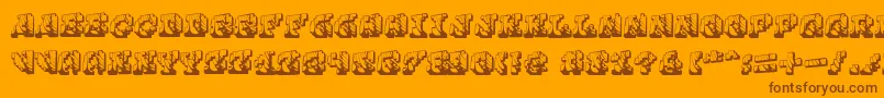 Cauterise Font – Brown Fonts on Orange Background
