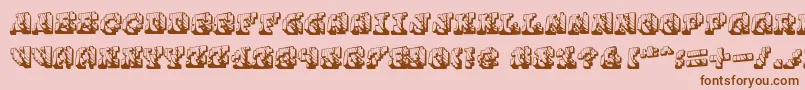 Cauterise Font – Brown Fonts on Pink Background