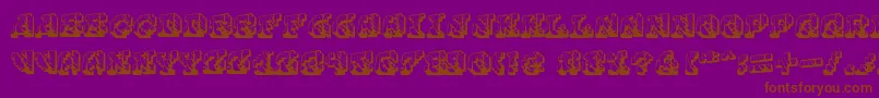 Cauterise Font – Brown Fonts on Purple Background