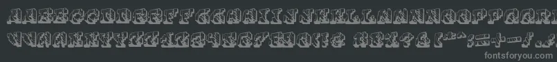 Cauterise Font – Gray Fonts on Black Background