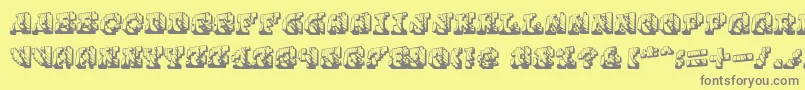 Cauterise Font – Gray Fonts on Yellow Background