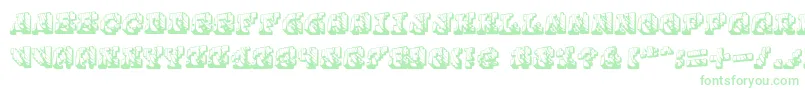 Cauterise Font – Green Fonts on White Background