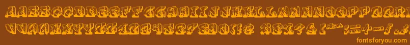 Cauterise Font – Orange Fonts on Brown Background