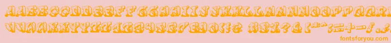 Cauterise Font – Orange Fonts on Pink Background