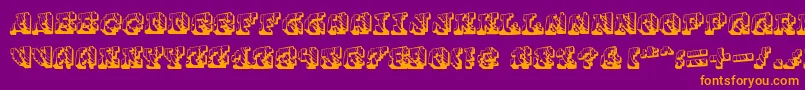 Cauterise Font – Orange Fonts on Purple Background
