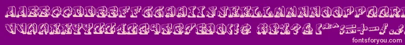 Cauterise Font – Pink Fonts on Purple Background