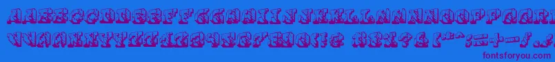 Cauterise Font – Purple Fonts on Blue Background