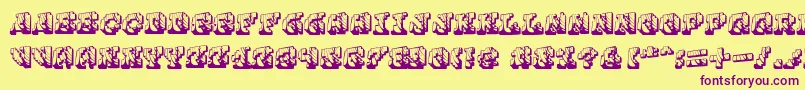 Cauterise Font – Purple Fonts on Yellow Background
