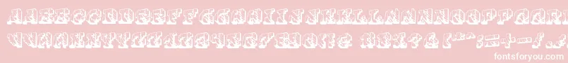フォントCauterise – ピンクの背景に白い文字