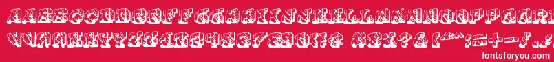 Cauterise Font – White Fonts on Red Background