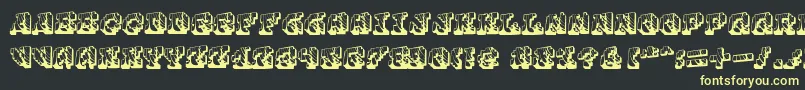 Cauterise Font – Yellow Fonts on Black Background