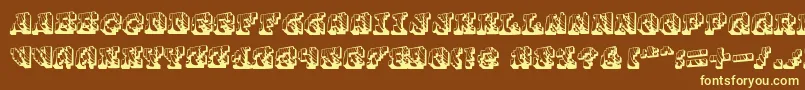 Cauterise-fontti – keltaiset fontit ruskealla taustalla