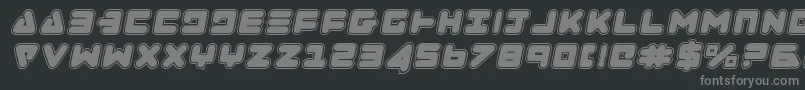 Zealotcoli-fontti – harmaat kirjasimet mustalla taustalla