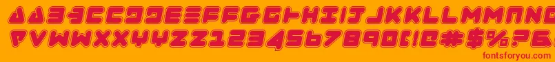 フォントZealotcoli – オレンジの背景に赤い文字
