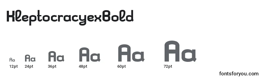 sizes of kleptocracyexbold font, kleptocracyexbold sizes