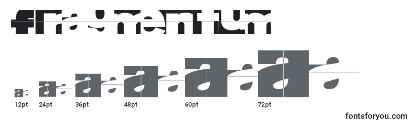 sizes of fragmentum font, fragmentum sizes