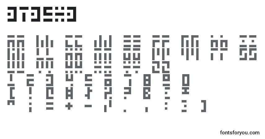 A fonte 3t35x3 – alfabeto, números, caracteres especiais